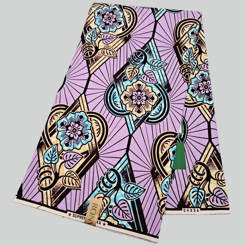 

6 ярдов длинная хлопковая восковая ткань в африканском стиле, розовая хлопковая ткань в стиле батик для шитья платья, дивана, занавеска, скатерть шириной 120 см R2796