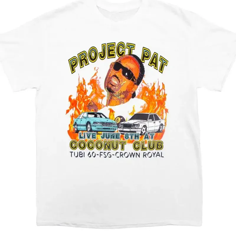 Project Pat RAPPER live T shirt white Short sleeve all sizes S 5xl