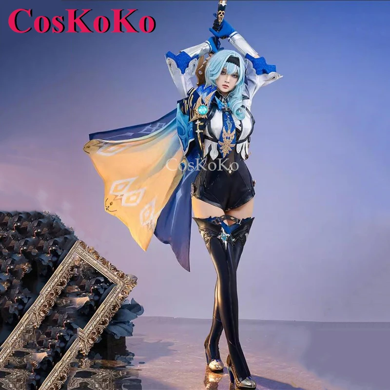 CosKoKo Eula Cosplay Kostüm Spiel Genshin Impact Spindrift Knight Gorgrous Battle Uniformen Halloween Party Rollenspiel Kleidung