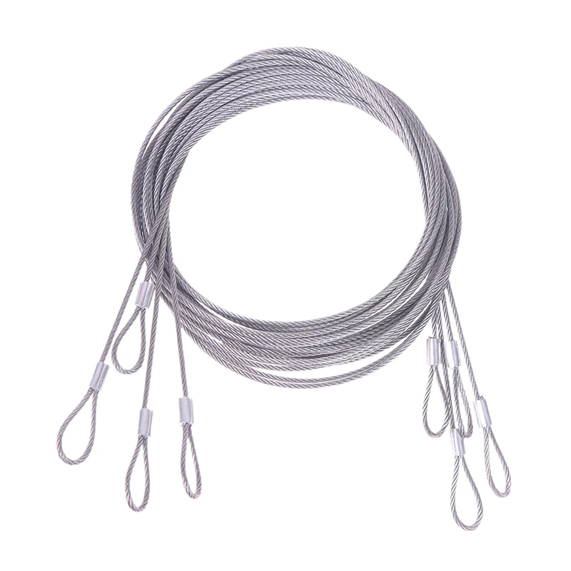 4PCS 2M Filo di Acciaio Inossidabile Baldacchino Corda Pesca Cavo di Sollevamento Stendibiancheria Diametro 2mm Ombra Vela Tenda Kit Antiruggine