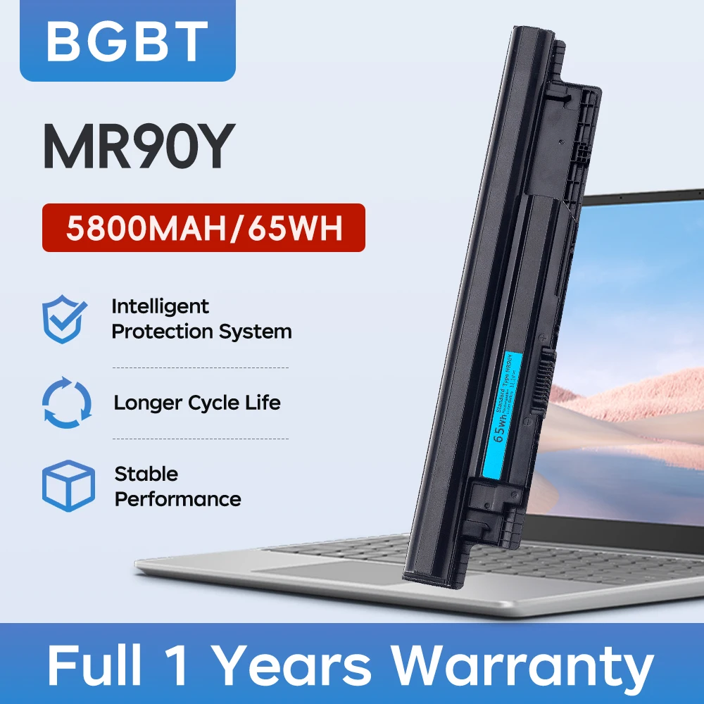 BGBT MR90Y Battery Compatible for Dell Inspiron 3521 3721 5521 5721 14-3421 14-3437 14R-5421 17 Latitude 3000 3540 Series