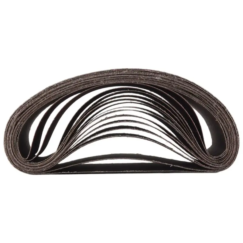 A84X-3X21 Inches(75X533mm) Aluminum Oxide Sanding Belt 15 Pack Sanding Belts ( 80 120 180 240 400 Grits) For Belt Sander