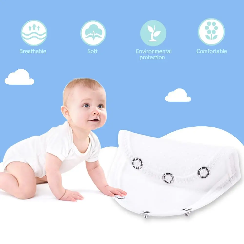 Cute Kid Romper Extend Pad Girl Jumpsuit Lengthen Diaper Mat (4pc White