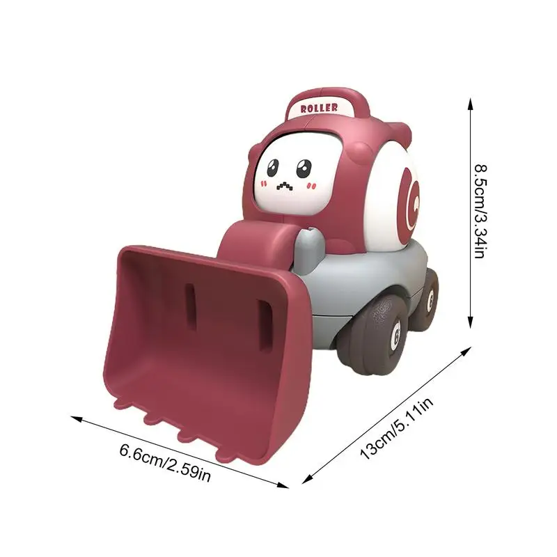 어린이용 만화 자동차 얼굴, 휘슬 소형 지게차, 로드 롤러, 불도저, 굴삭기 관성 장난감, 아기용
