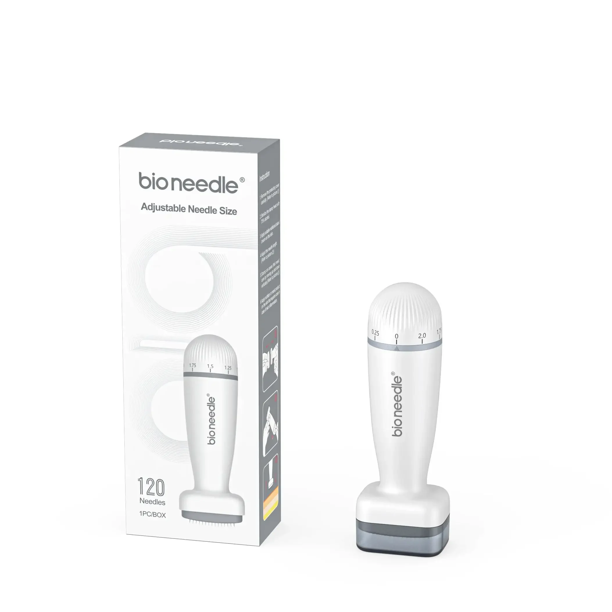 Bio-Nadel 120 Pins Derma Stamp, einstellbares Microneedling-System für Gesichts- und Körperpflege, für den Heimgebrauch, Derma-Rolling-System, Nadellänge 0,25 mm. – Detail 6