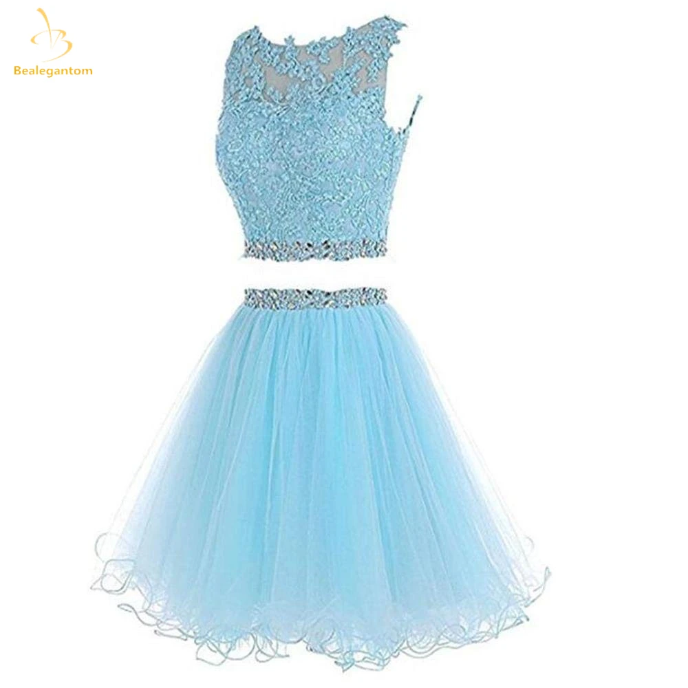 Bealegantom New Lovely Duas Peças Curtas Prom Dresses 2023 Querida Frisada Homecoming Graduação Vestido de Festa Formal