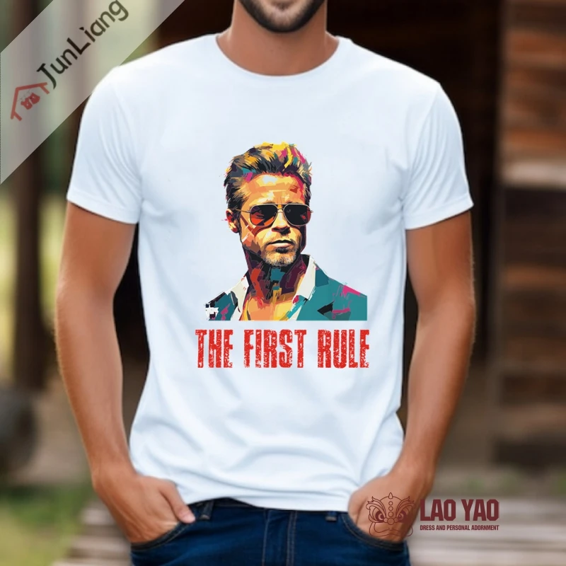 Brad Pitt Streetwear Film Actors Harajuku Movie Tshirt Women's -shir T Shirt for Men Y2k Clothing Tops Kpop Goth Clothes