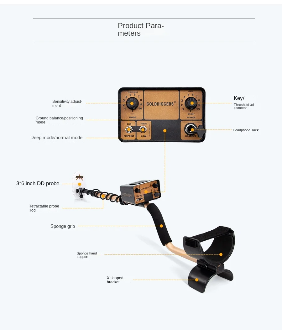 Metal detector Underground treasure finder Outdoor archaeological coins Gold and silver handheld gold finder