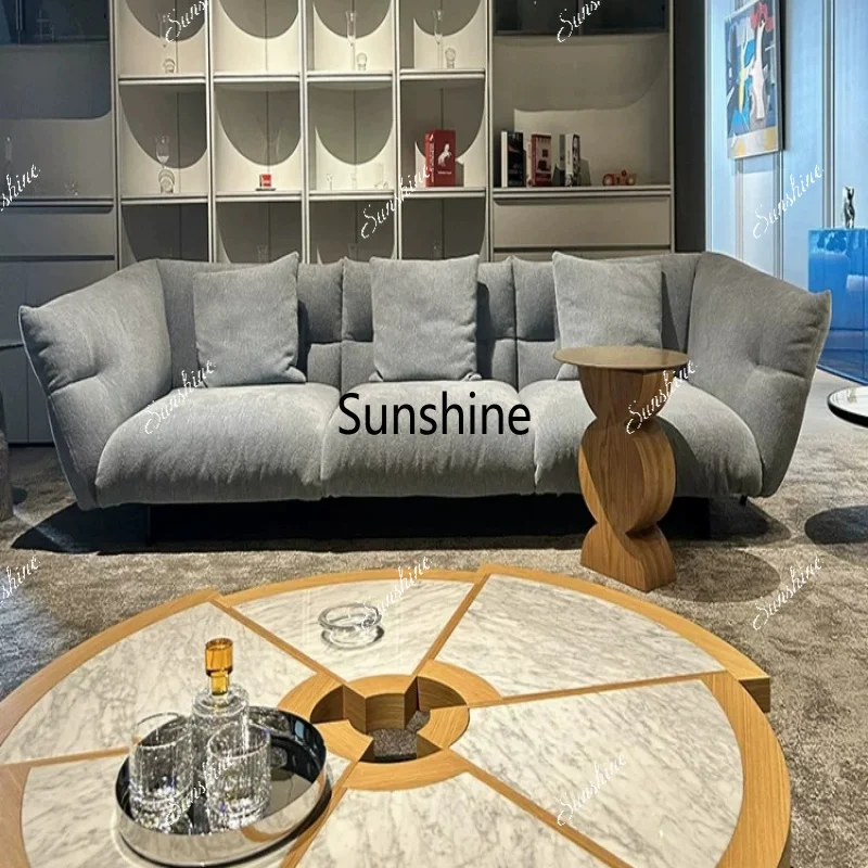 Fabric sofa light luxury living room small apartment straight sofa