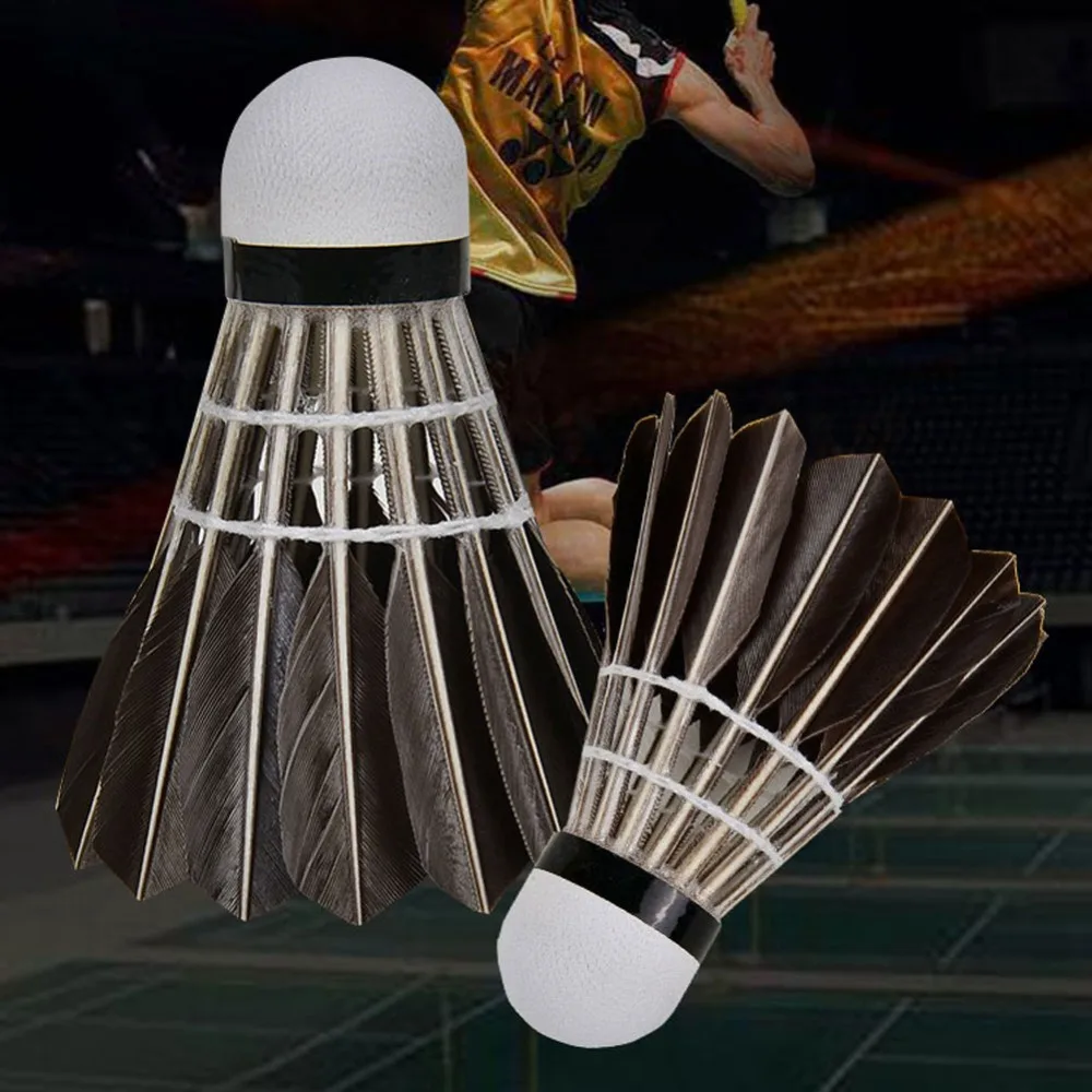 Volante de bádminton profesional, pluma de ganso negra, volante de bádminton, Bola de bádminton deportiva de entrenamiento