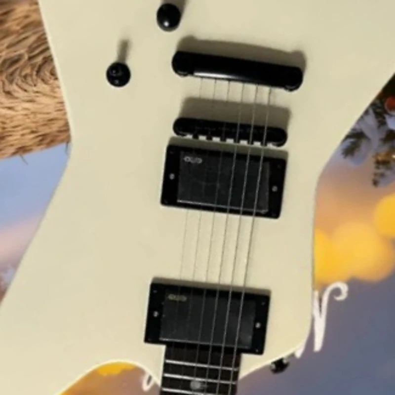 

Free Delivery Spot Milk Yellow E 22 Tone Bold Design Mahogany Body Rosewood Neck Gift Merry Christmas Electric Rock Music Guitar