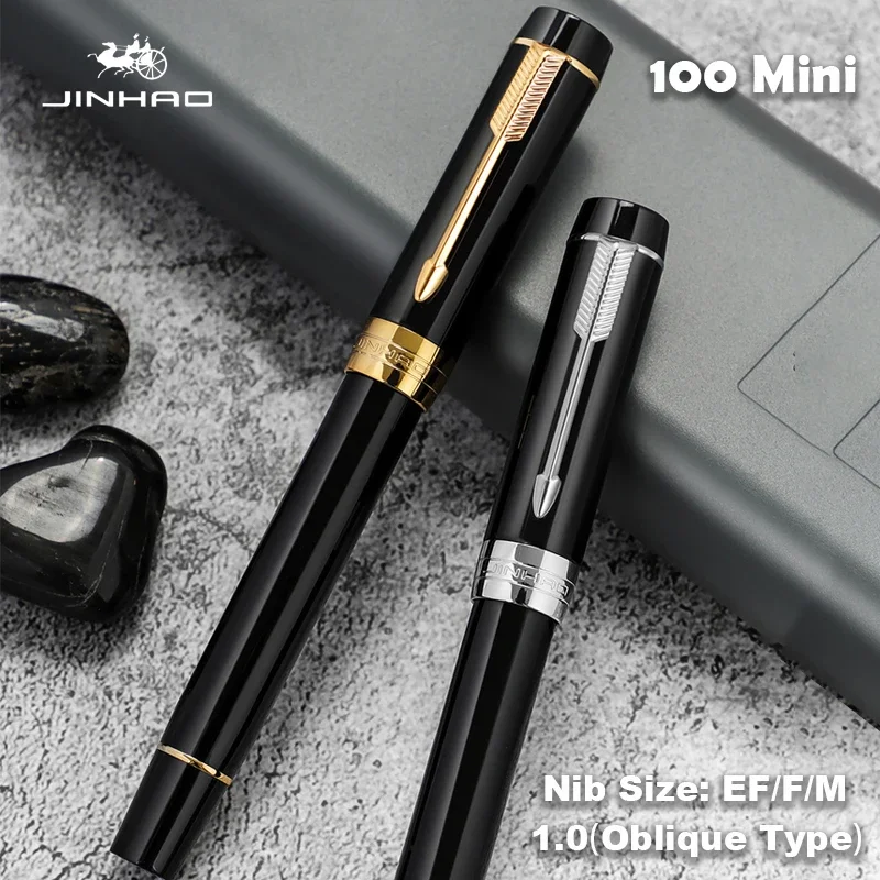 

Jinhao 100 Мини перьевая ручка, разноцветные полимерные/деревянные роскошные ручки EF/F/M мм, тип дополнительный тонкий наконечник, школьные принадлежности, канцелярские принадлежности