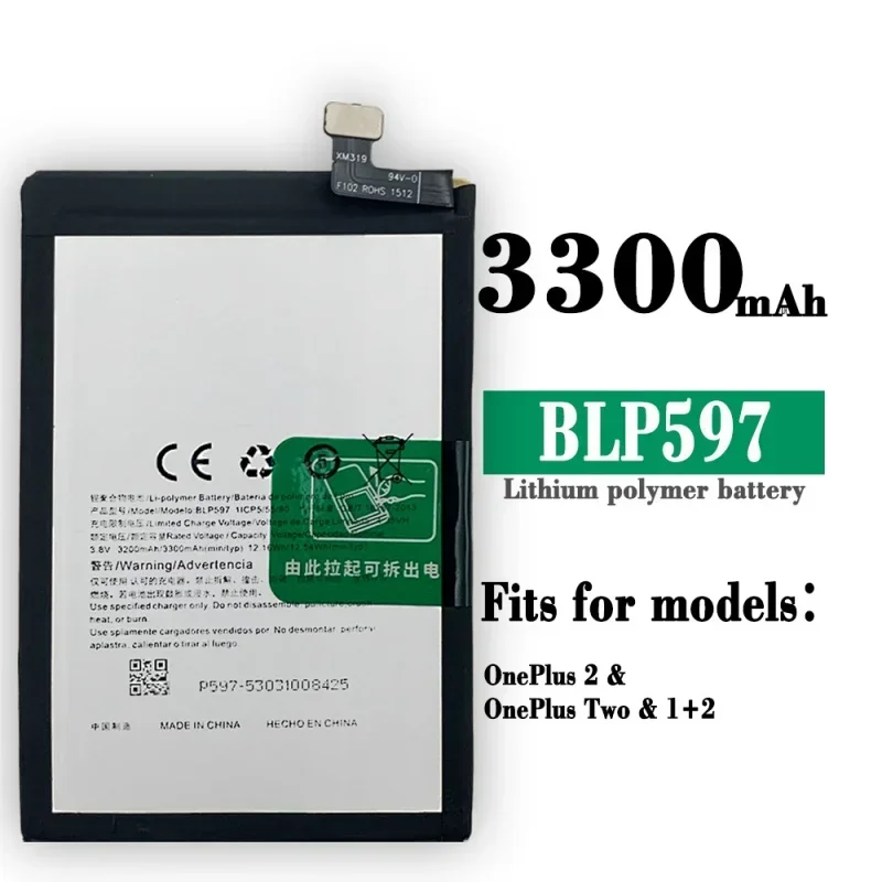 Per batteria Oppo OnePlus 2 OnePlus Two Core originale Oneplus1 2 Blp597 Batteria per telefono cellulare