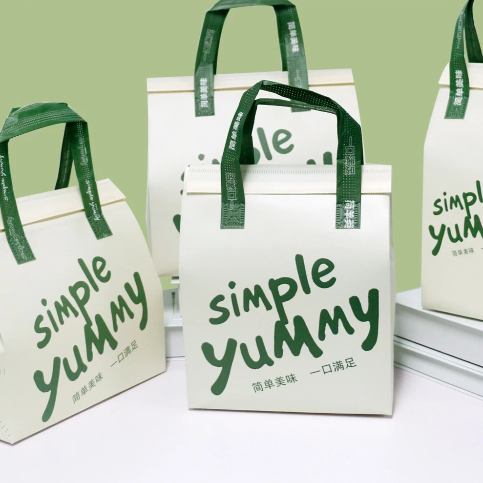 

Food Delivery Insulated Bags Aluminum Foil Non-woven Packet Milk Tea Cake Takeaway Packaging Bag Waterproof Oil Resistant