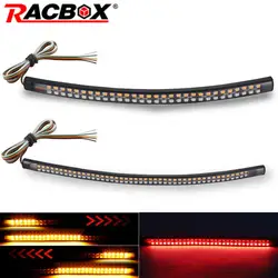 20cm 60led 30cm 90led tira de luz trasera LED Flexible para motocicleta indicador intermitente de agua corriente lámpara de señal luz trasera lámpara de parada