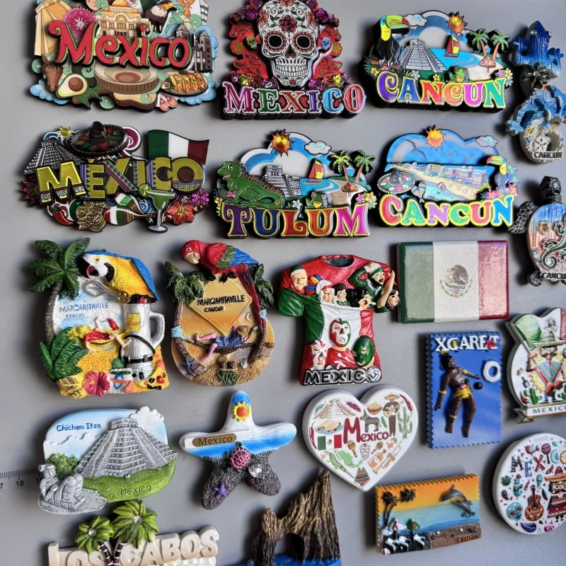 Mexico CANCUN Tourist Souvenirs Fridge Magnets Margaritaville Chichen Itza Magnetic Refrigerator Stickers Home Decoration Gifts