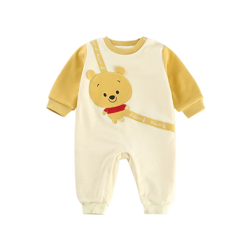 

Winnie The Pooh Winter Long Sleeves Romper Warm Cute Soft Infant Clothes Outfit Onesie 0-1 Years Bodysuits for Baby Boys Girls