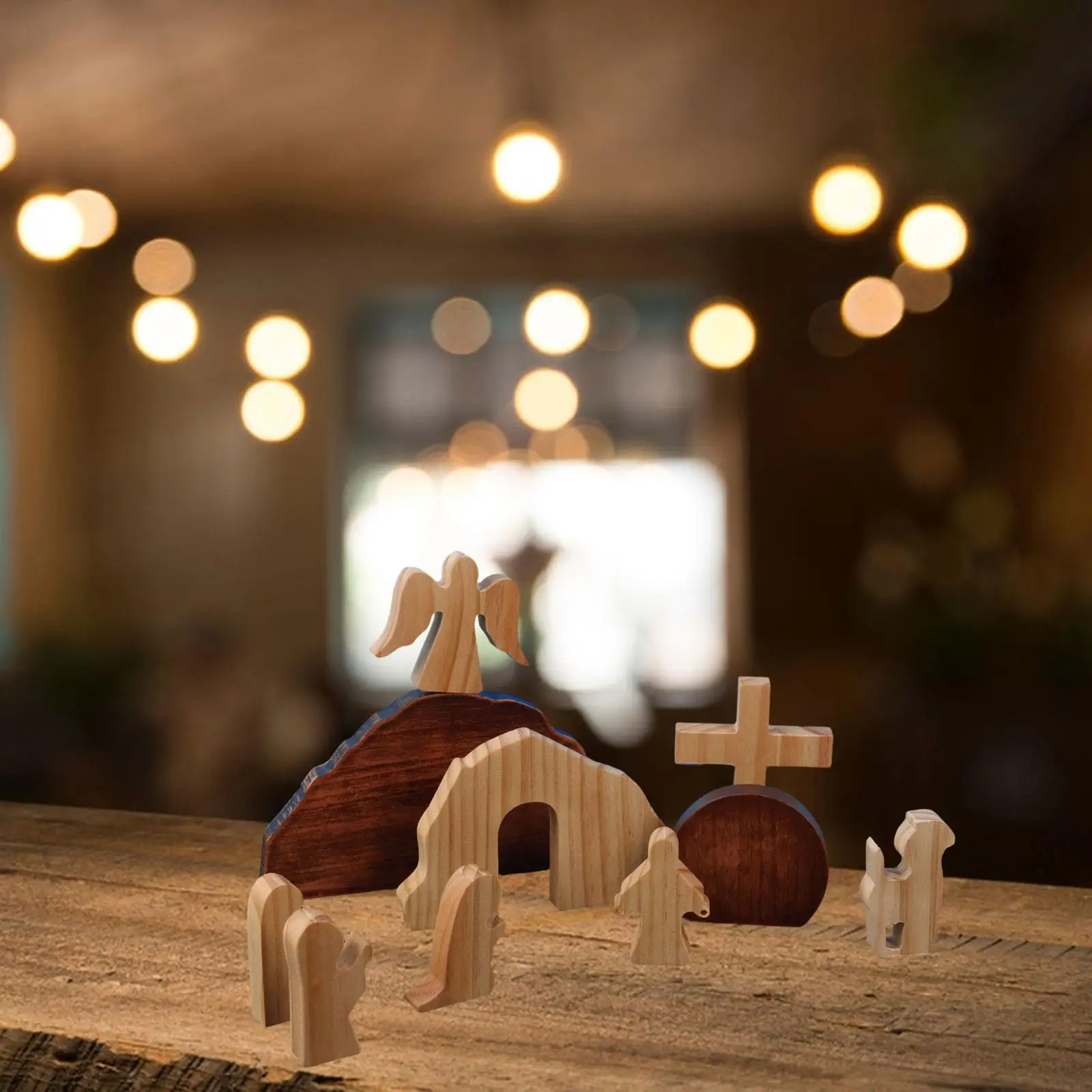 مجموعة مشهد عيد الفصح ، تماثيل قبر مسيحية ، هدايا ديكور ، مشغولات لعيد الفصح ، طاولة ، منزل ، مكتب ، مسيحي ، 10-