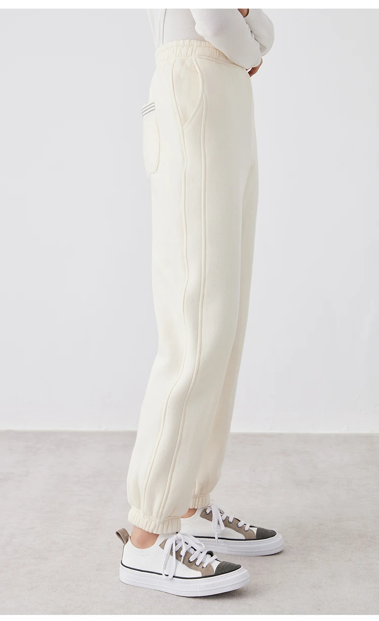 K2708W Hochwertige Luxus-Damenbekleidung, 66 % lange Stapel-Baumwolle, 25 % australische Wolle, Freizeithose, Damenhose – Detail 9