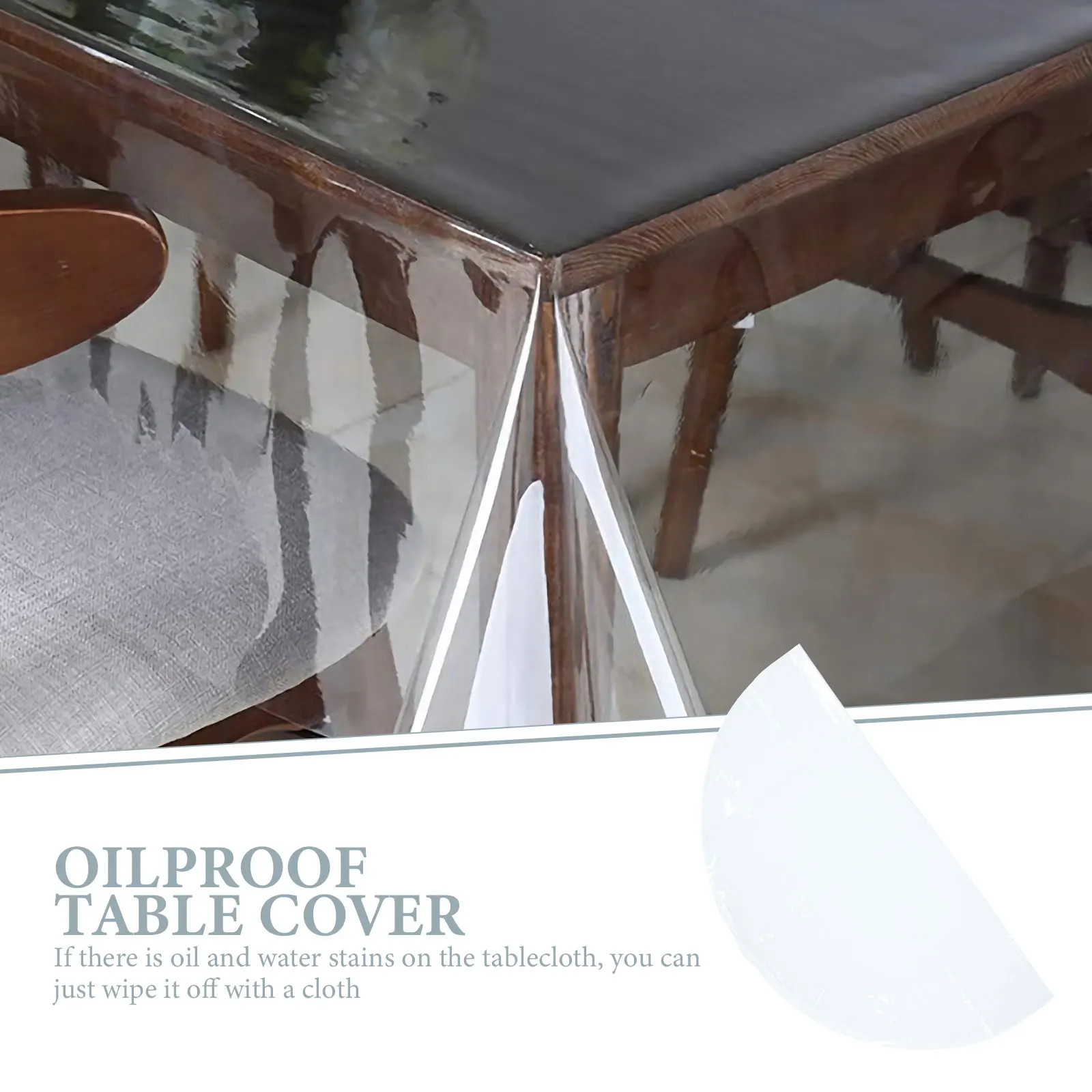 

PVC Waterproof Oilproof Tablecloth Transparent Protective Cover for Dining Table Home Party Use Stain Resistant Table Protector