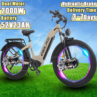 ORLMS MN-6 Electric Bicycle 2000W Dual Motor 52V 23AH Battery City Snow Hydraulic brakes E-bike 26 Inch Tire Adult Electric Bike