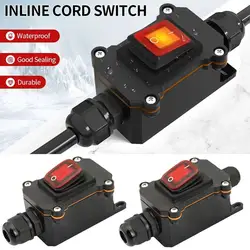 1pc 110V-220V 12V-24V Marine Rocker Inline Power Cord IP67 Waterproof Junction Box 20A High Current Connetor Outdoor