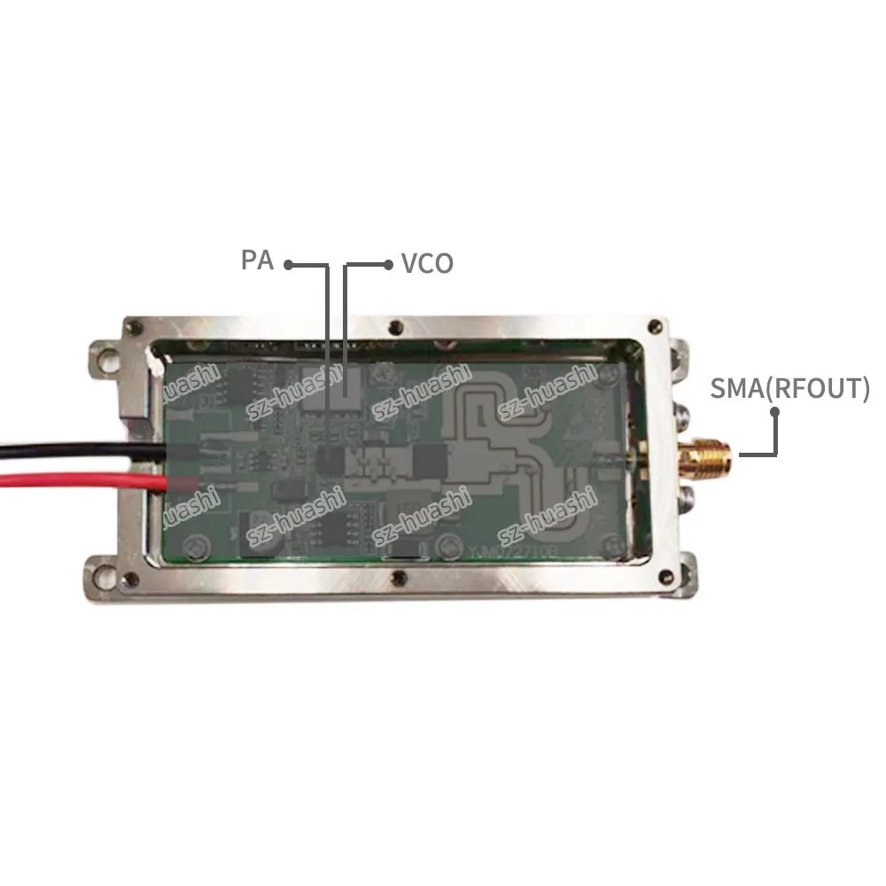 Varra o módulo da fonte do sinal (placa + escudo do pcba) 41dbm, compatível com 840mhz-940mhz, série customizável, 0.9g 10w