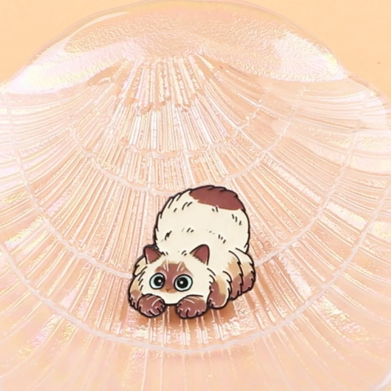 Cute Cat Enamel Pin Lapel Pin Funny Spider Brooches For Women Clothing Decoration Metal Pins Backpack Hat Badge Accessories