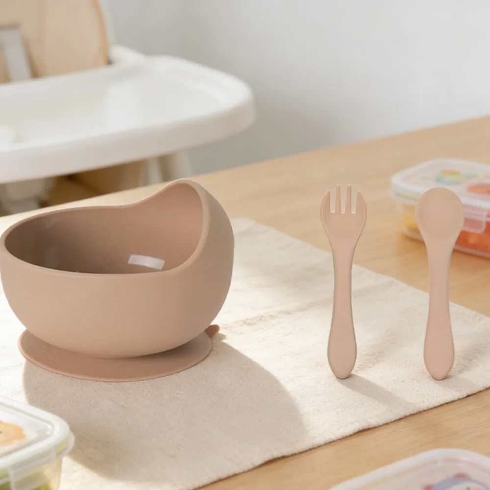 

Набор посуды для малышей, детские принадлежности, силиконовая миска, вилка, ложка, миска для кормления ребенка, тарелка, пищевая силиконовая тарелка