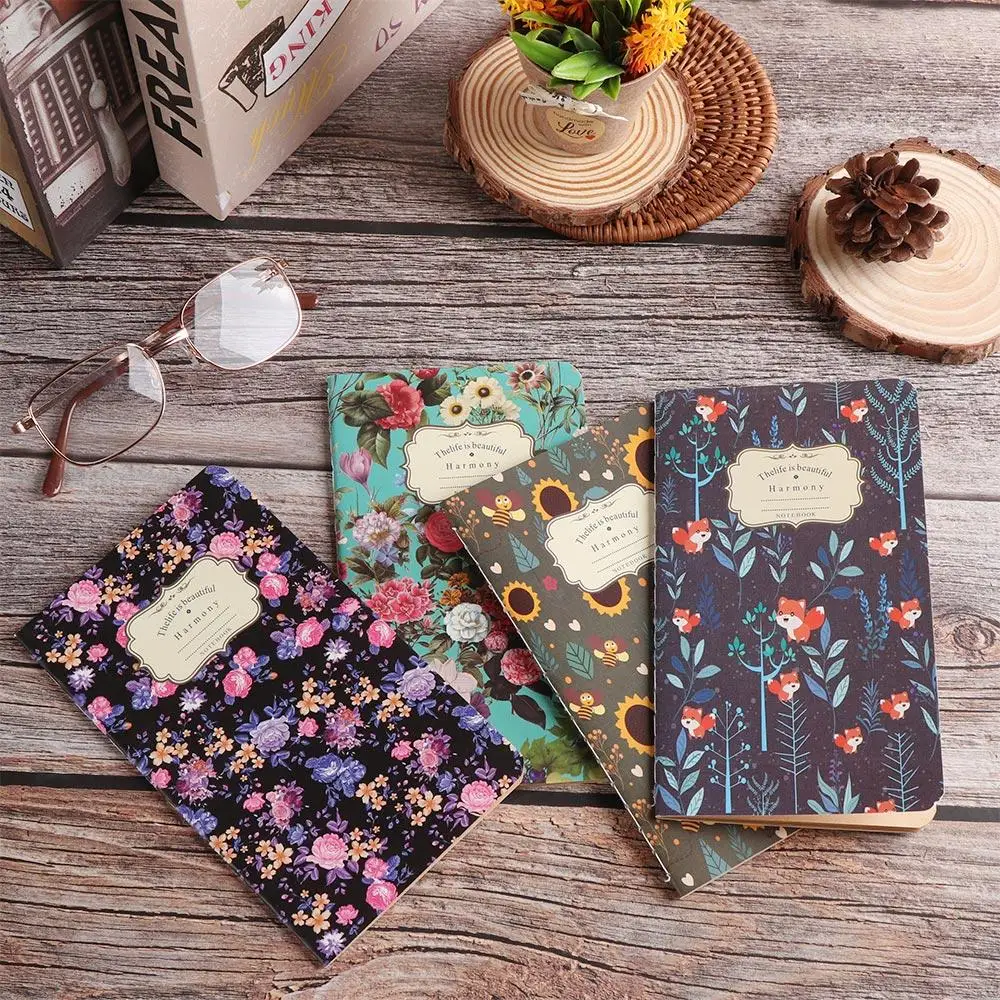 1PC Stationery Hand-painted Sketchbook Retro Car Line Notepad 48K Workbooks Color Notebooks Kraft Paper Notebook