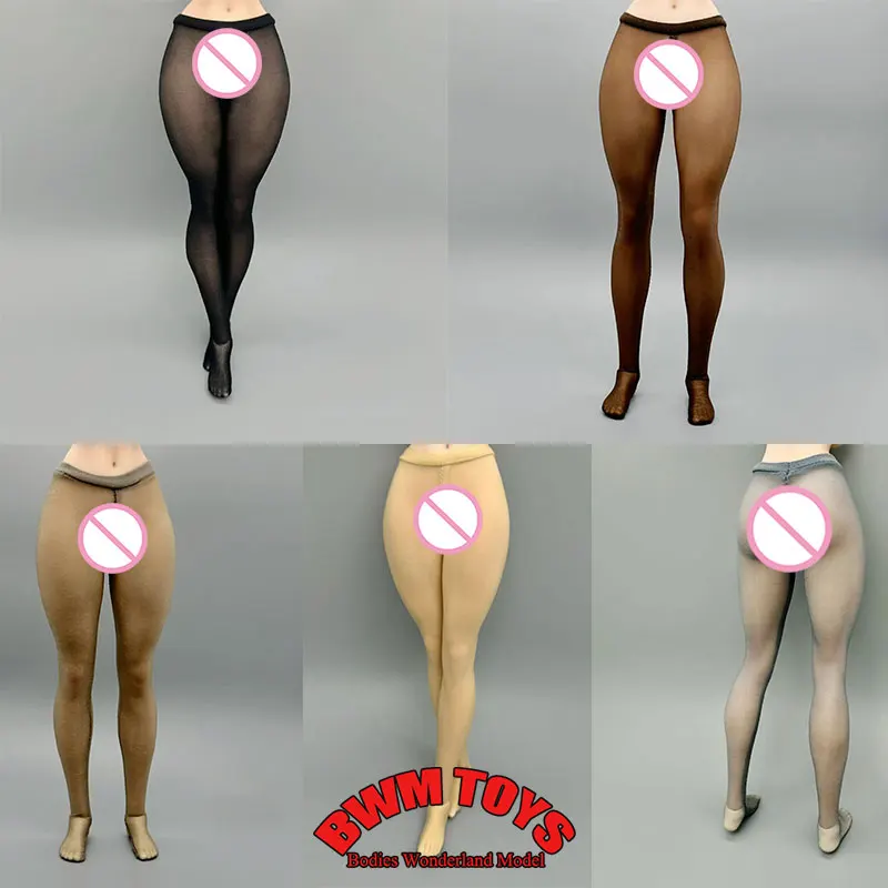 1/6 Scale Female Soldier Ultra Thin Micro Transparent Solid Color Long Tube Pantyhose For 12inch Action Figure Doll