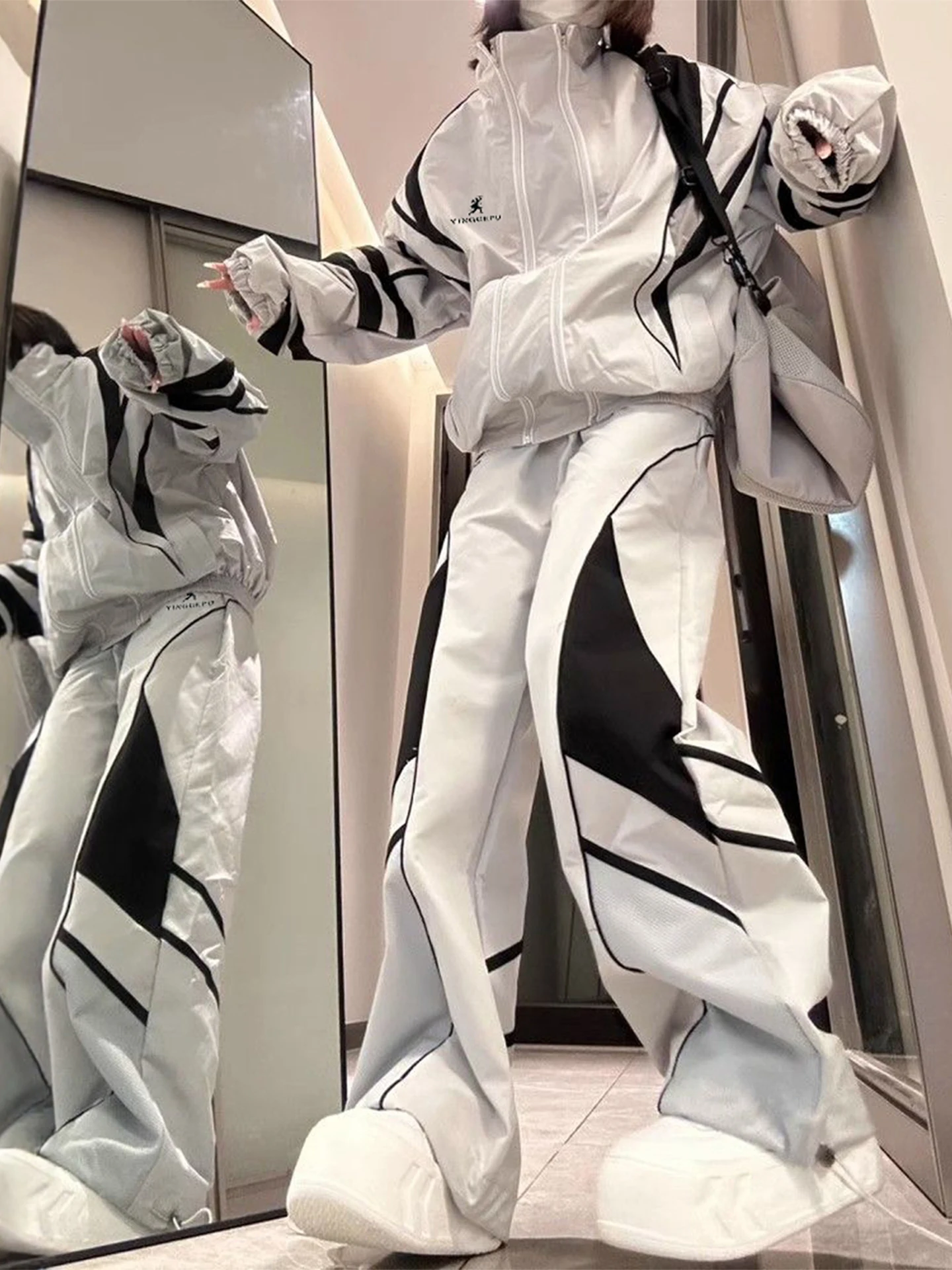 women's-outdoor-sports-jaet-set-loose-wide-leg-pants-two-piece-suit-autumn-winter-functional-cool-streetwear