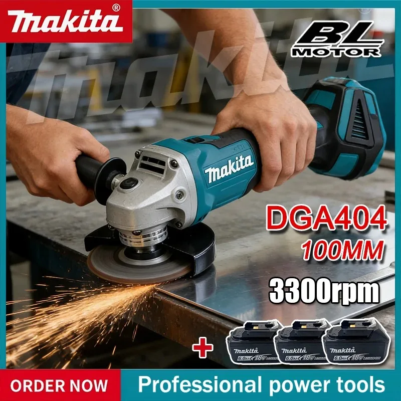 makita-dga404-100mm-cordless-brushless-angle-grinder-grinding-polishing-cutter-power-tool-for-18v-battery-system