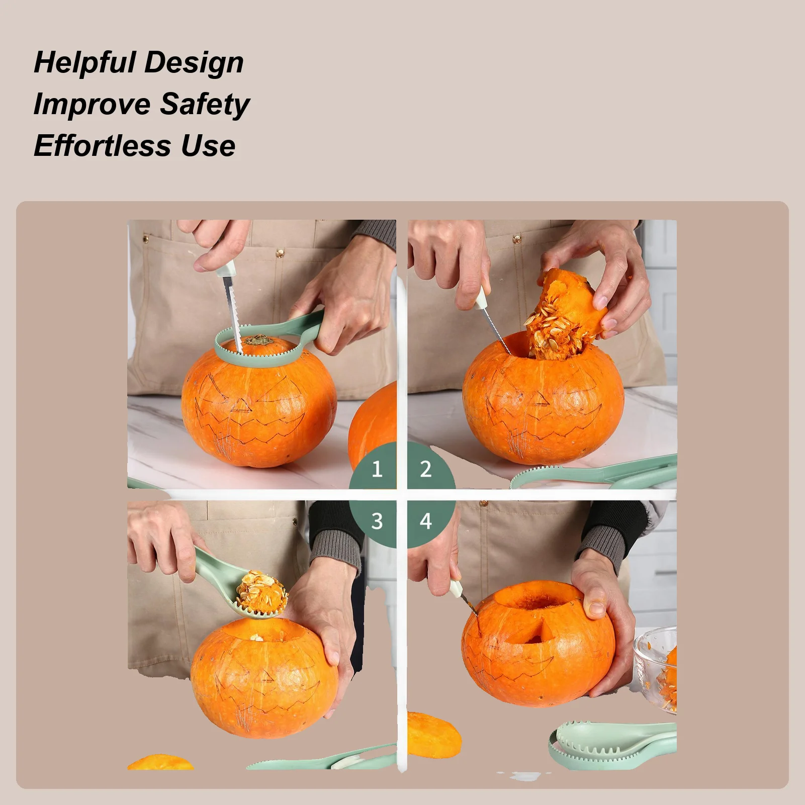 Pumpkin Carving Tool Kit 3Pcs/set Pumpkin Carver Fruit Corer Sculpting Set Kitchen Gadgets For Fruit Vegetables