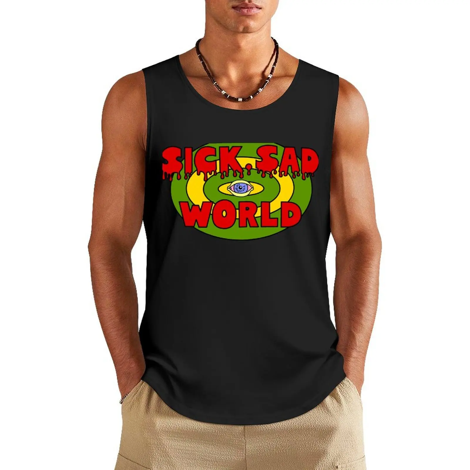 

Sad World For Fans Tank Top anime cute tops bodybuilding men