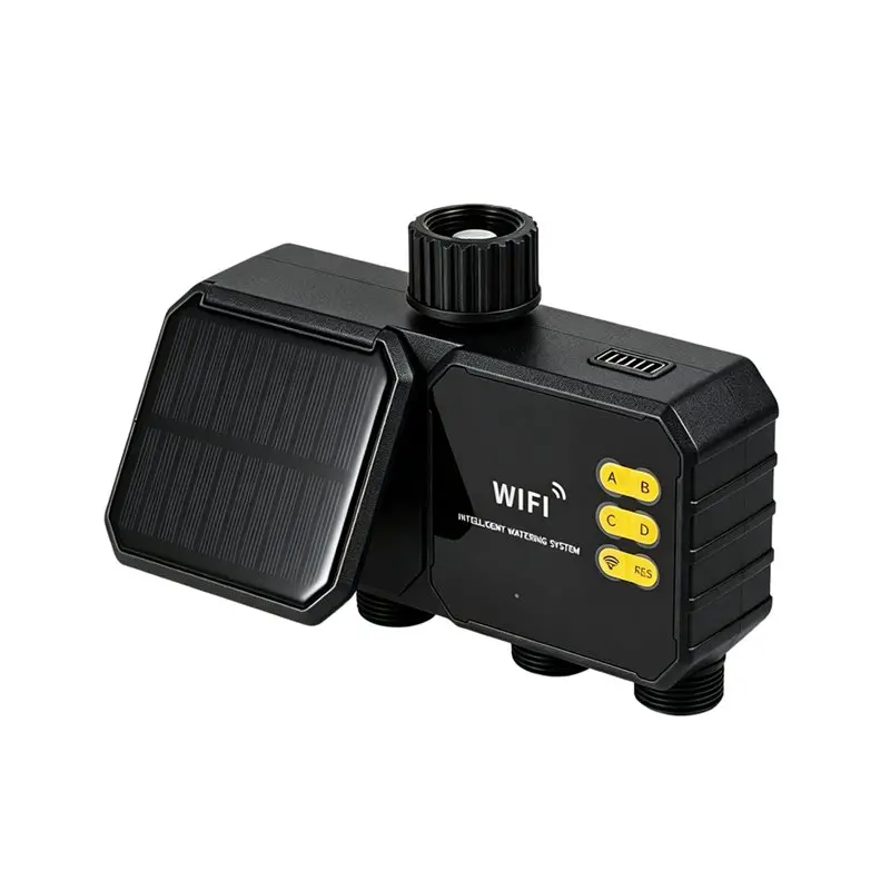 CQMF-Wifi Sprinkler Timer 4 Outlets Smart Water Controller For Garden Hose With Manual/Automatic Rain Delay Functionality System