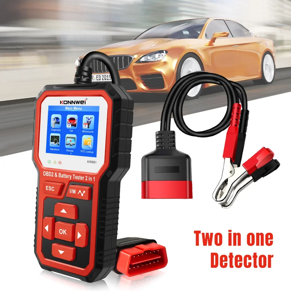 KW681 car diagnostic instrument + lead-acid battery tester Foxwell BT-705 Battery Analyze