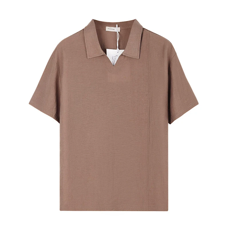 Loose Fit Breathable Polo Shirts For Men Short Sleeve Solid Color Summer Quality Gently Skin-Friendly Oversize Camisas De Hombre
