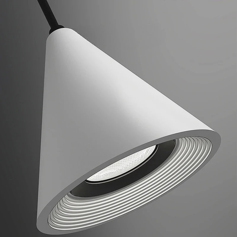 

Подвесной светильник в индустриальном стиле с конусом, скандинавская черная светодиодная люстра для кухни, обеденного стола, спальни, кафе-бара, домашнего внутреннего освещения