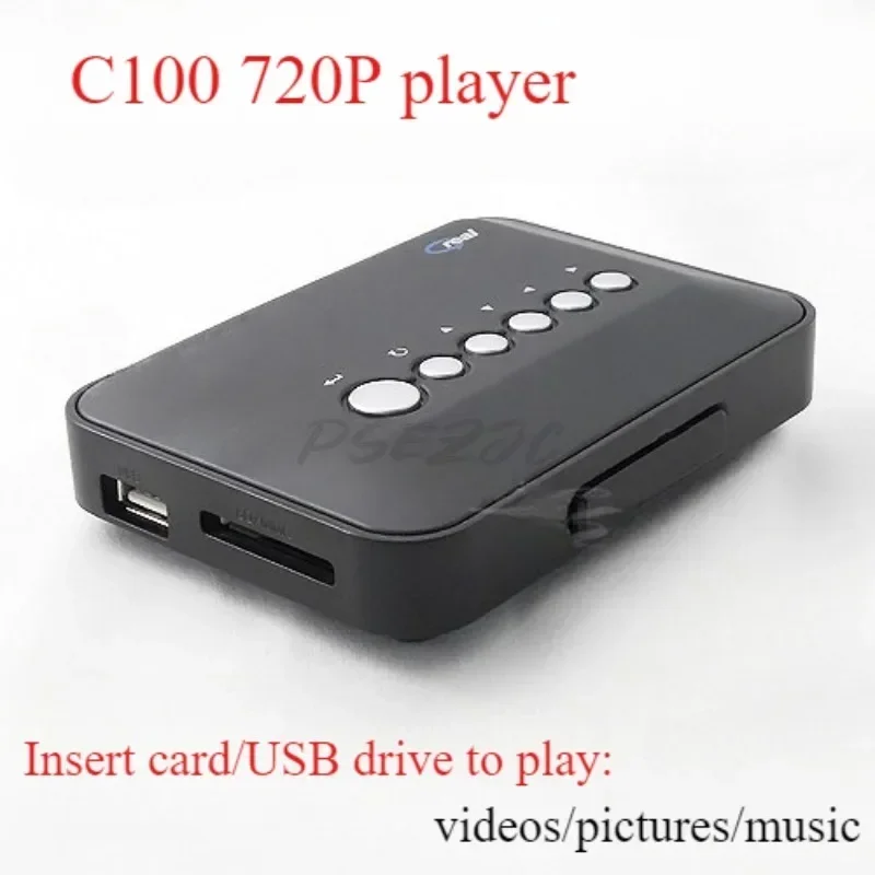 C100 720p Standard Definition Player for Car Teaching Home Theater Video Playback USB Flash Drive SD Card Video