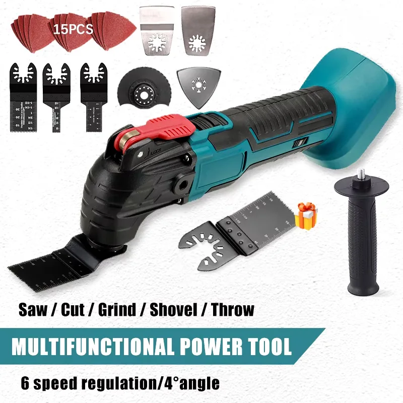 

21V Cordless Multi Tool Lithium Battery Powered Oscillating Cutter for Woodworking Sanding Cutting