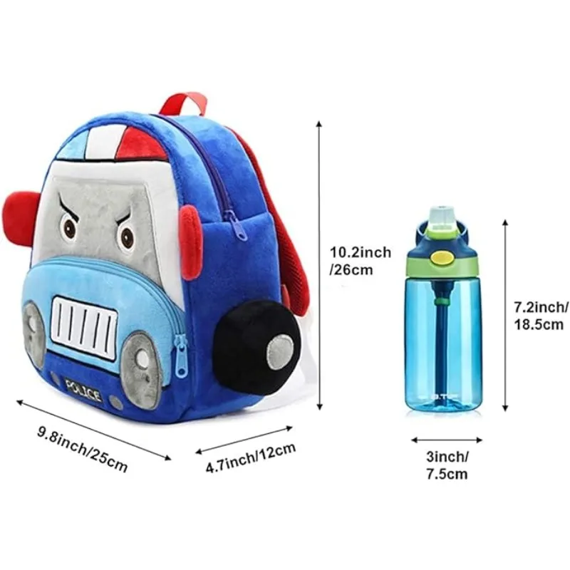 Preschool Backpack Toddler Soft Plush Animal Cartoon Schoolbag Lunch Backpack for Kids Boys Girls Book Bag Birthday Gift