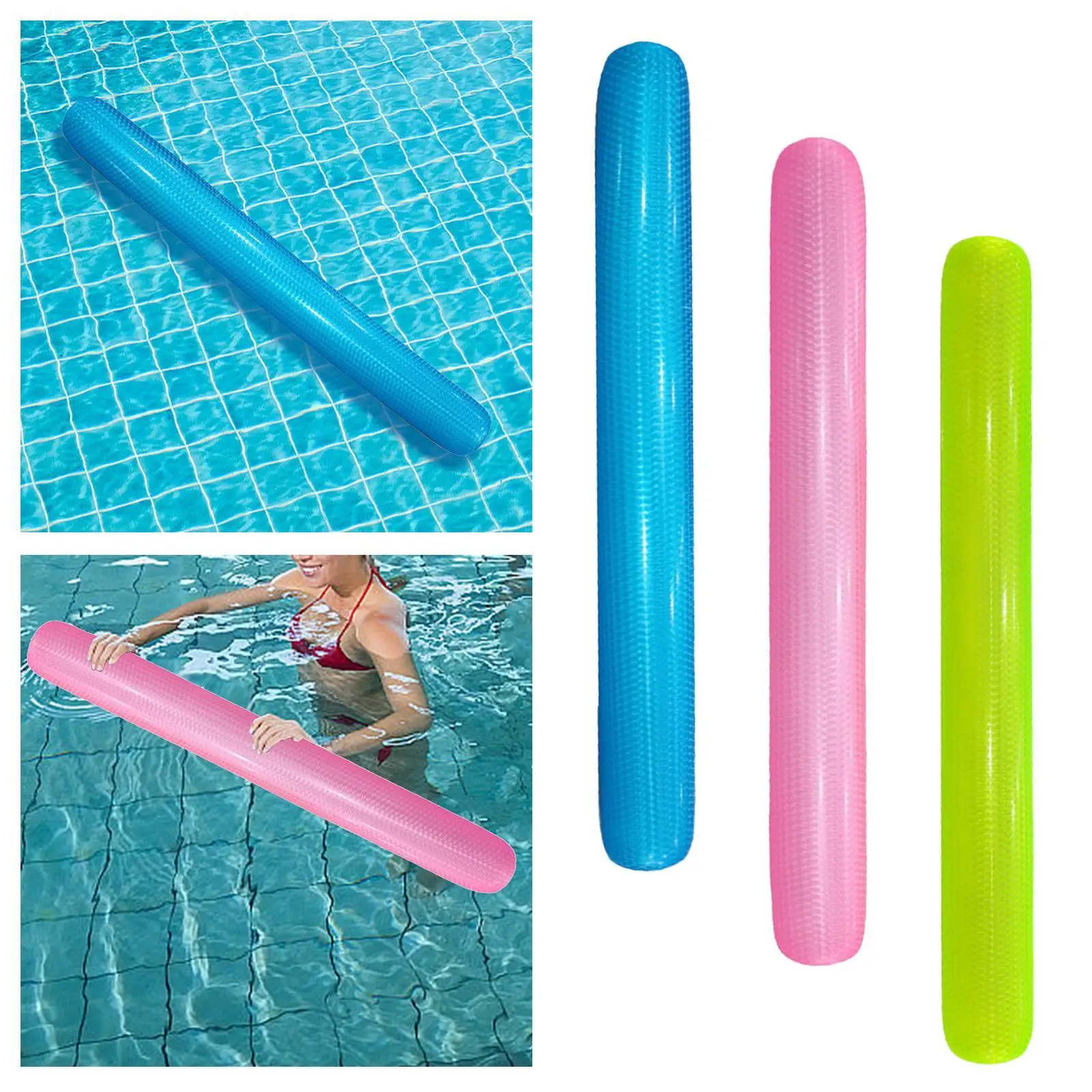 Swimming Pool Noodle,Inflatable Pool Noodle Floats Training Aid Water Toy Tool Lake Float Pool Float for Traveling Adults