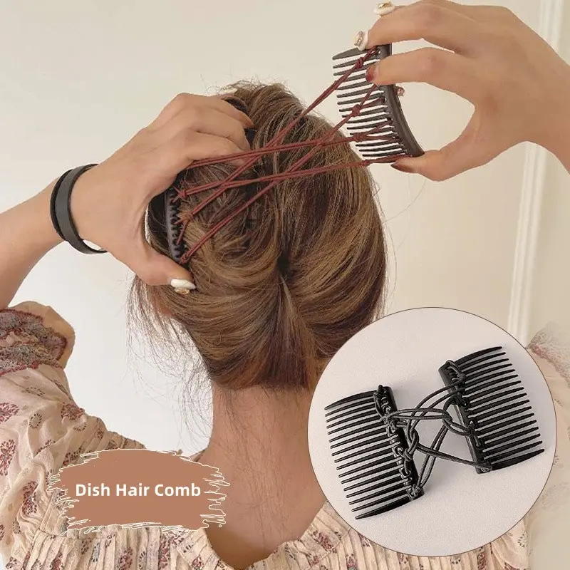 Vintage Creative Magic Hair Comb Elastic Rope Disc Hair Clip For Women Headwear Hair Comb Hair Clip Fashion Hair