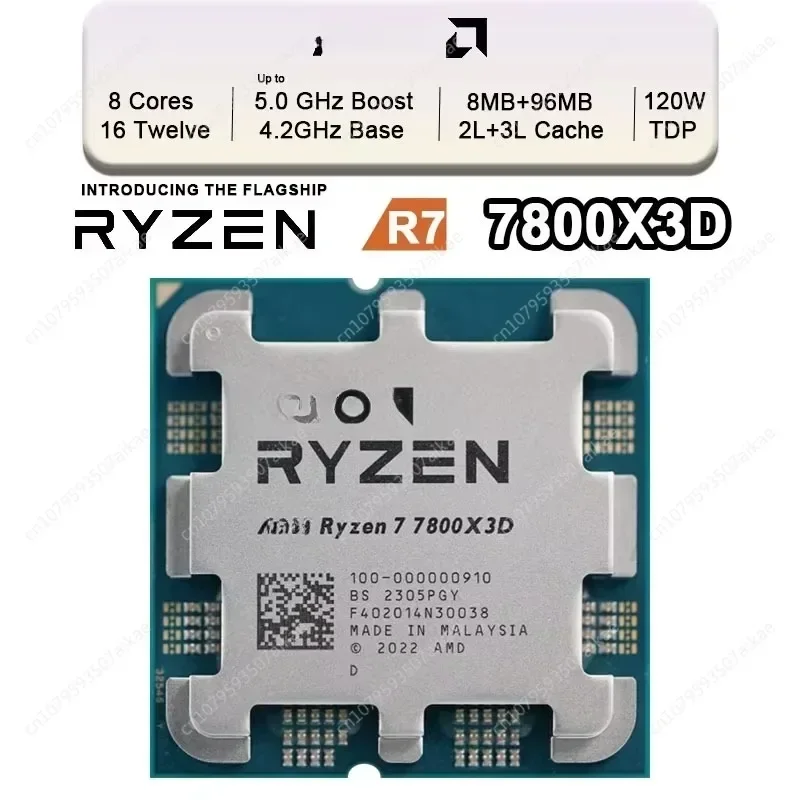 Top AMD R7 7800X3D Ryzen 7 7800X3D 5.0 GHz 8 Cores 16 Threads CPU 5NM L3=96M 100-100000910 Socket AM5 New Tray Without fan