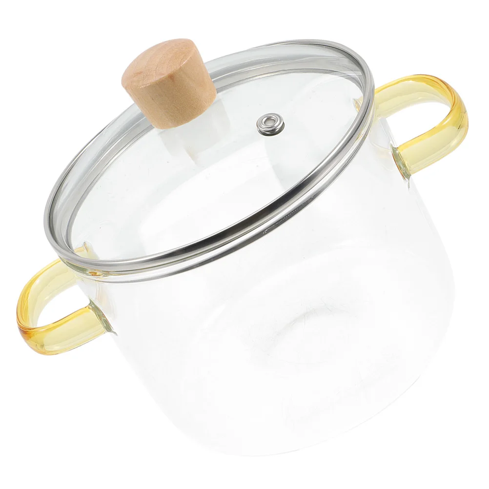 

Transparent Double Ear Stew Pot Glass Stockpot Kitchen Noodle Binaural Baby Cooking
