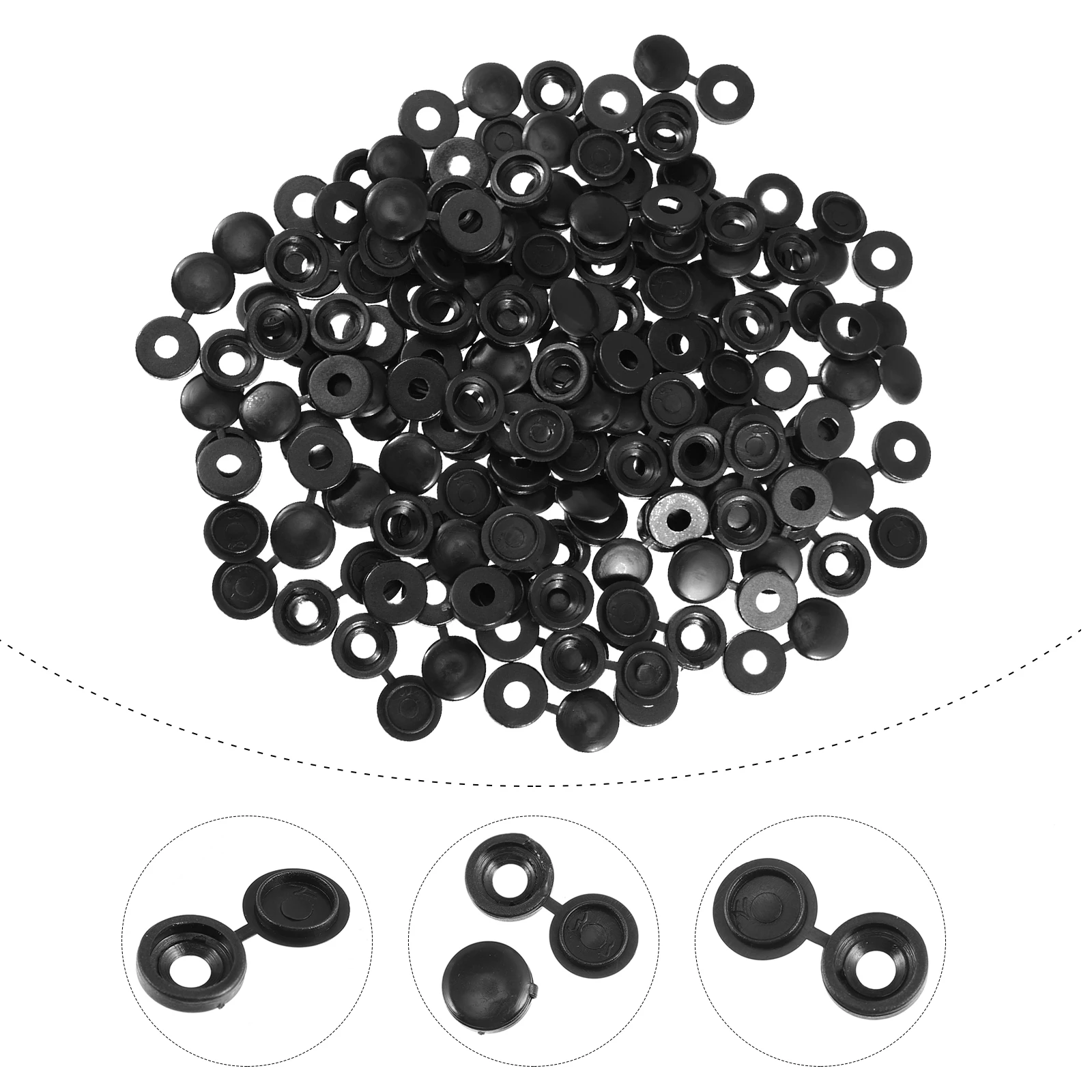 

200Pcs Screws Snap Cover Caps Hinged Plastic Screw Flipping Tops Waterproof Sun Resistant for Ship School Surrounds