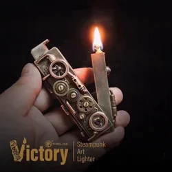 Original New Arrivals Lanzi Steampunk Handmade DIY Kerosene Lighter Automatic Ignition Creative Lighter gadgets for men