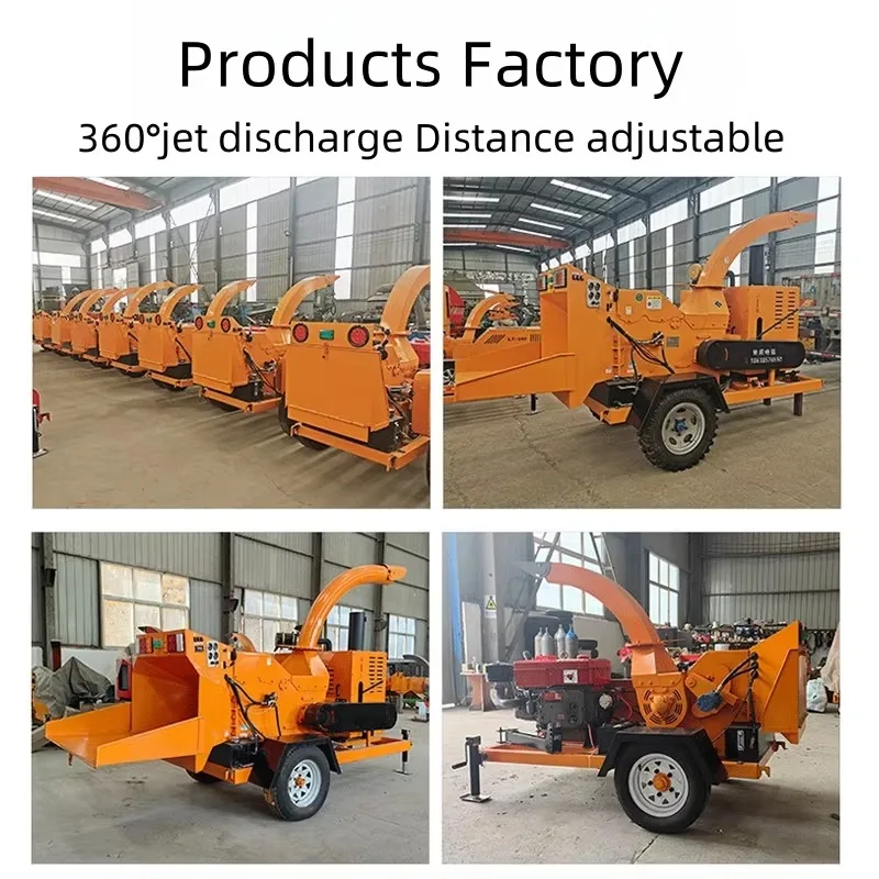 Mobile Wood Crusher Diesel Branch Garden Shredder Wood Chipper Machines Wood Chipper Portable Diesel Shredder