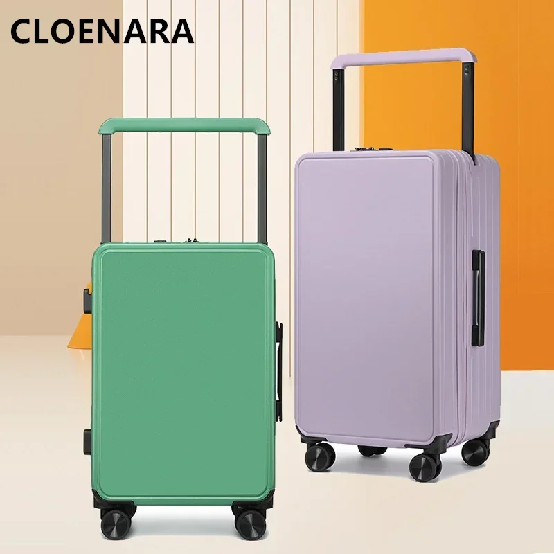 COLENARA 20"24Inch PC Luggage Men's Business Travel Trolley Case Women's Lightweight Boarding Box with Wheels Rolling Suitcase